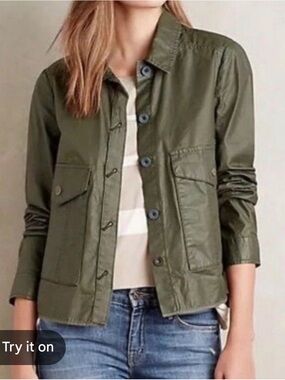 Anthropologie Hei Hei waxed utility jacket boxy size small